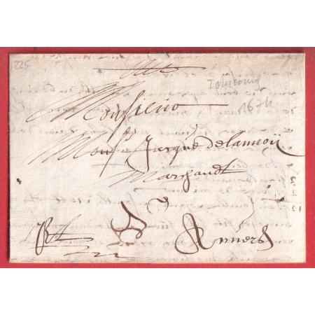 LETTRE DE TOURCOING NORD 1674 POUR ANVERS BELGIQUE