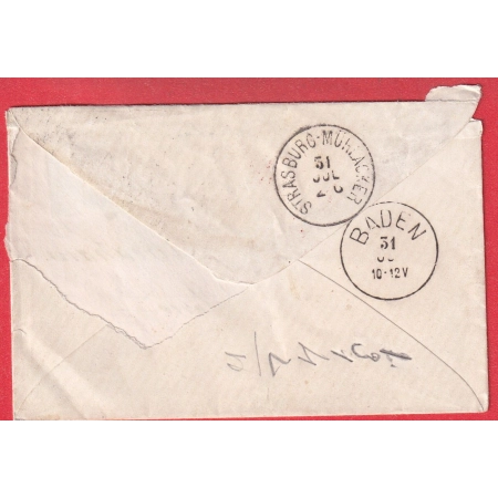 N°30 PARIS ETOILE 24 R DE CLERY POUR BADEN BADEN ALLEMAGNE VIA STASBOURG