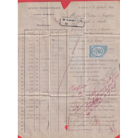 N°56 PAIRE DONT VARIETE POINT DERRIERE LA TETE + N°58 ST AFFRIQUE AVEYRON POUR PARIS