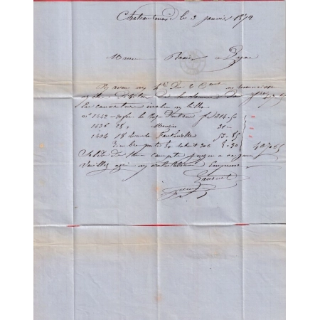 N°60 GC EN BLEU 2283 CHATEAURENARD DE PROVENCE CAD TYPE 16 BOUCHES DU RHONE POUR LYON ETIQUETTE