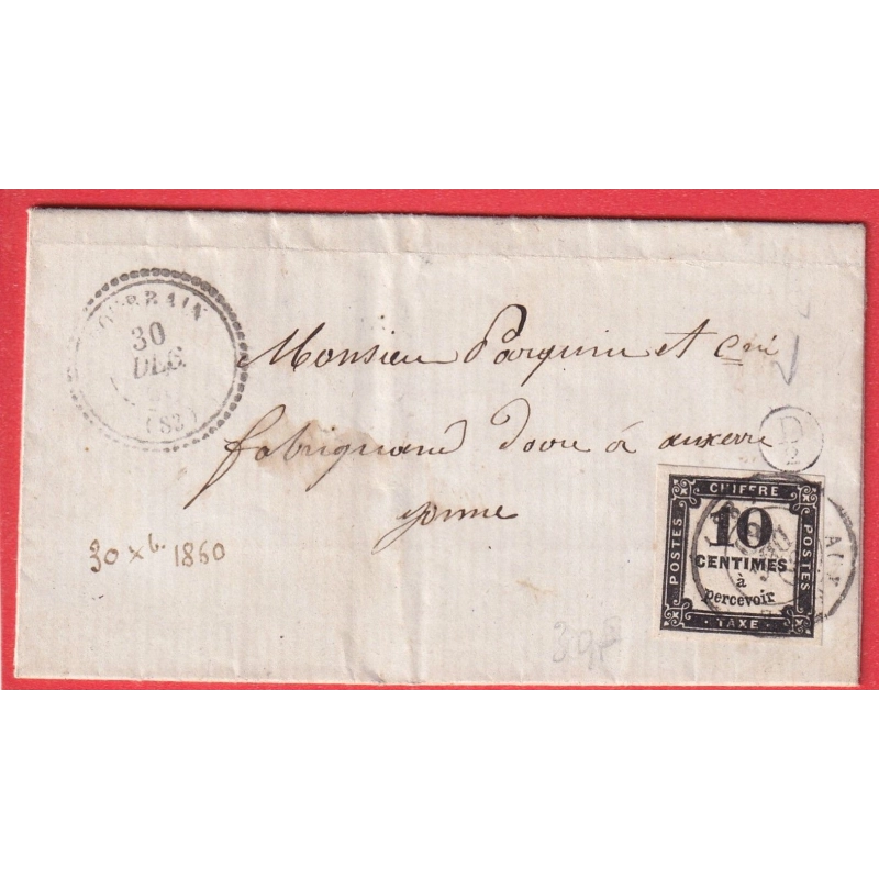 TAXE N°2 CAD AUXERRE YONNE + TYPE 22 POURRAIN BOITE RURALE SUPPLEMENTAIRE D2 SAUILLY POUR AUXERRE