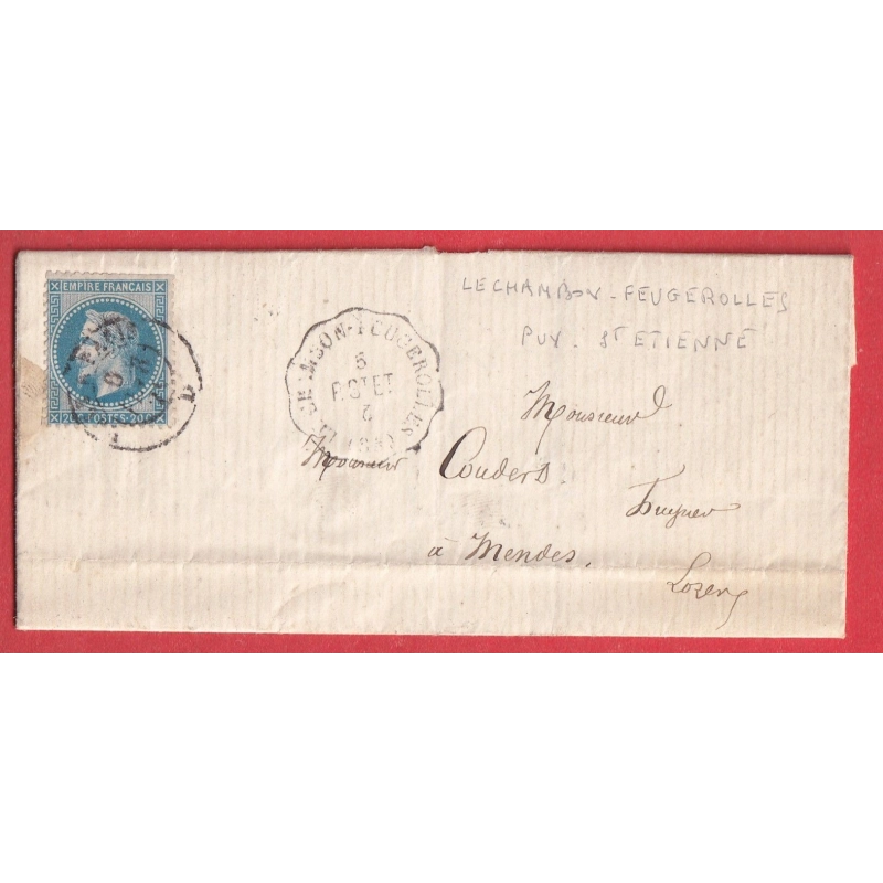 N°29 CONVOYEUR STATION LE CHAMBON FEUGEROLLES AMBULANT LYON A PARIS SUR TIMBRE