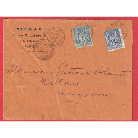 N°75 90 LEVEE EXCEPTIONNELLE PARIS 3E RUE LAFAYETTE MILLAU AVEYRON DERNIERE LEVEE