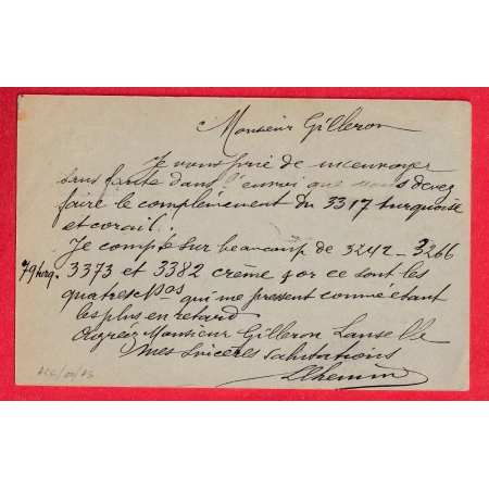 ENTIER SAGE 10C + N°102 LEVEEE EXCEPTIONNELLE PARIS 26 E1 GARE DU NORD POUR SOLESMES NORD 1900 BUREAU RARE