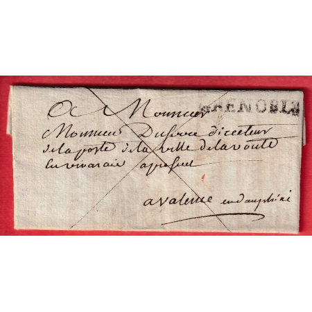 MARQUE GRENOBLE ISERE LN°8 EN FRANCHISE DES POSTES POUR VALENCE DROME 1788
