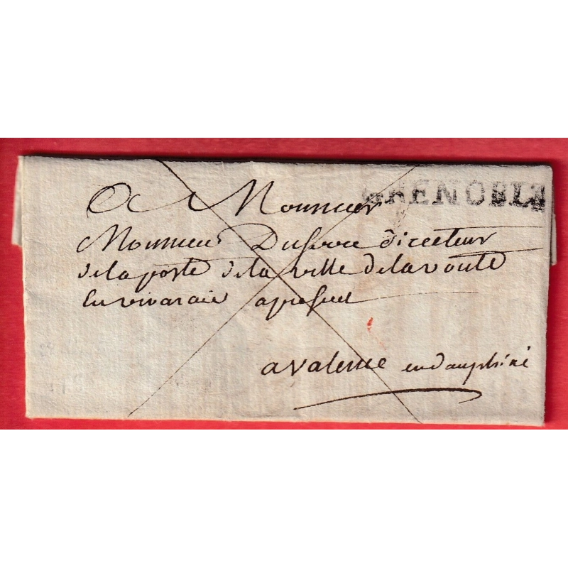 MARQUE GRENOBLE ISERE LN°8 EN FRANCHISE DES POSTES POUR VALENCE DROME 1788