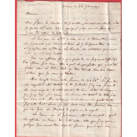 MARQUE VIENNE ISERE 1787 LN°8 POUR BEAUCAIRE GARD INDICE 8