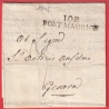 MARQUE CONQUIS 108 PORT MAURICE PORTO MAURIZIO ITALIE ITALIA POUR GENOVA 1816 CACHET ARRIVEE SPECIALE