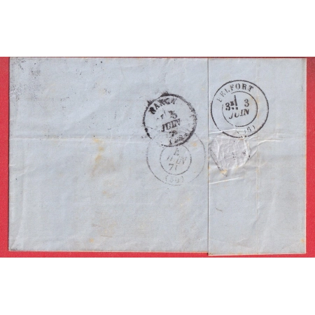 ALSACE LORRAINE N°6 MULHOUSE HAUT RHIN POUR NANCY MEURTHE ET MOSELLE TAXE ALLEMANDE 2