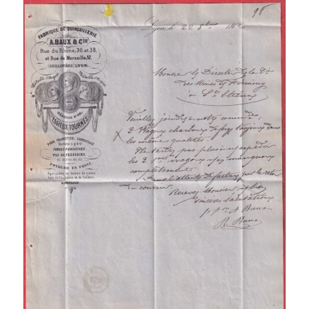 N°22 VARIETE GRANDE CASSURE ANGLE SUP DROIT PC 1818 LYON A POUR ST ETIENNE