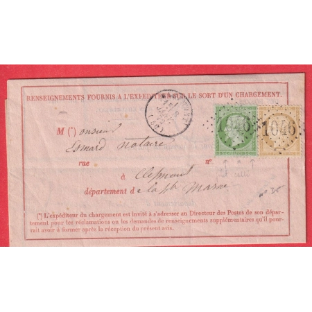 N°35 59 GC 1046 CLEFMONT HAUTE MARNE CAD TYPE 16 POUR LONGEAU BUREAU PASSE 978 CHAUMONT EN BASSIGNY