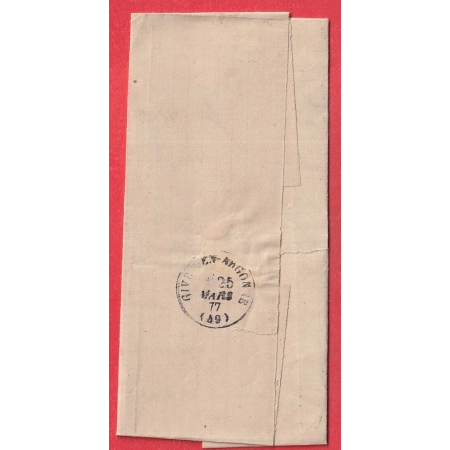 N°77 CAD TYPE 16 GIVRY EN ARGONNE BOITE RURALE O NOIRLIEU 1877 POUR EPENSE