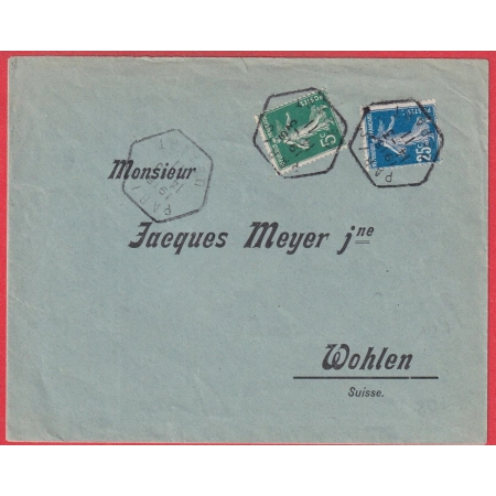 N°137 140 LEVEE EXCEPTIONNELLE PARIS DEPART TARIF UPU 30C POUR WOLHEN SUISSE