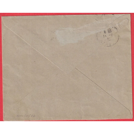 EMPREINTE EMA 50C + N°235 GRIFFE LEVEE EXCEPTIONNELLE PARIS DEPART 1929 TARIF A 75C RARE SEULE PIECE VU