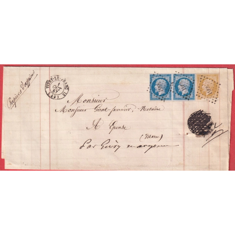 N°14 PAIRE + N°13 PC 3661 VITRY LE FRANCOIS MARNE PAPIERS AFFAIRES EPENSE VARIETE SANS O DANS CAD