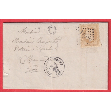 N°28 GC 1662 CAD TYPE 16 GIVRY EN ARGONNE MARNE BOITE RURALE C CONTAULT POUR EPENSE