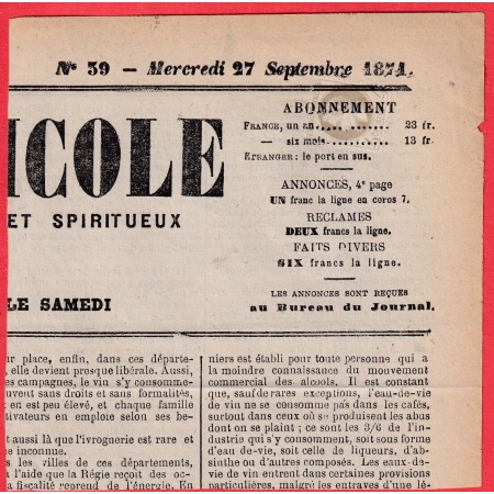 N°27 ANNULATION TYPO JOURNAUX GRAND FRAGMENT  TB