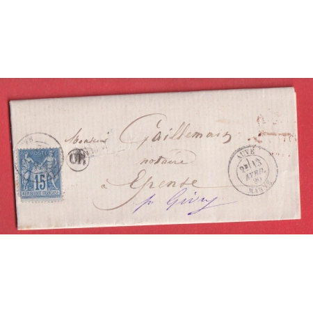 N°90. AUVE MARNE 1880 OR HERPONT POUR GIVRY EPENSE