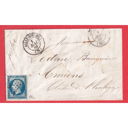 N°14B TYPE II BLEU SUR VERT TTB / SUP PC 23 ZILLY SUR NOYE SOMME POUR AMIENS SIGNE