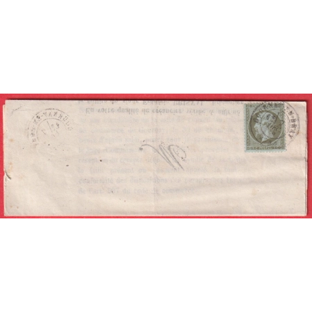 N°19 CAD GOURNAY EN BRAY SEINE INFERIEURE 1869 SEUL SUR IMPRIME