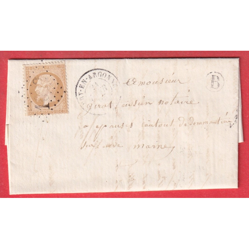 N°21 GC 1662 GIVRY EN ARGONNE MARNE BOITE RURALE B ST MARD SUR LE MONT POUR EPENSE