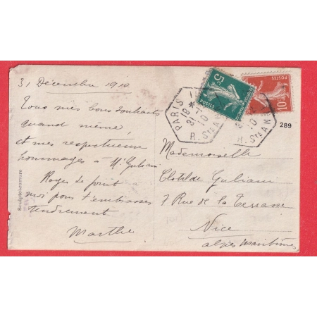 N°137 138 LEVEE EXCEPTIONNELLE PARIS 111R STE ANNE POUR NICES ALPES MARITIMES