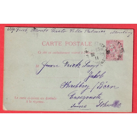 MONACO ENTIER AVEC REPONSE MONTE CARLO 1911 POUR ERSIGEN SUISSE