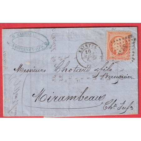 N°23 PC DU GC SAINTES CHARENTE INFERIEURE POUR MIRAMBEAU