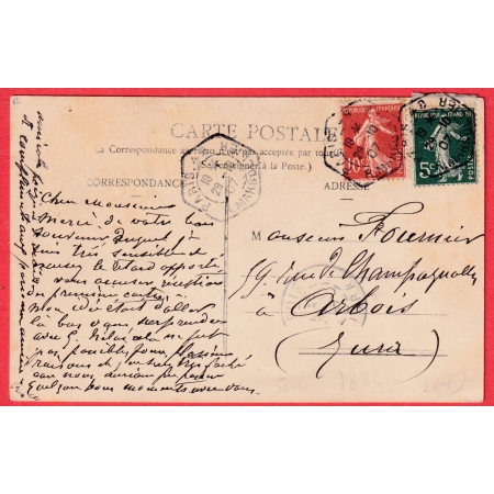 N°137 + 138 PARIS 49 R MARSOLLIER LEVEE EXCEPTIONNELLE 1907 POUR ARBOIS JURA