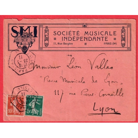 N°137 138 LEVEE EXCEPTIONNELLE PARIS 48 R STE CECILE 1911 POUR LYON