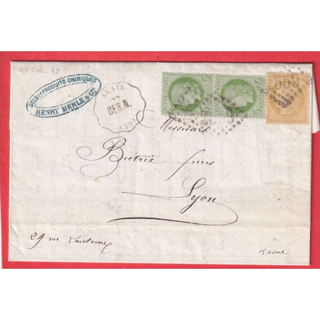 N°53 PAIRE + N°59 CONVOYEUR STATION ALAIS GARD POUR LYON RHONE