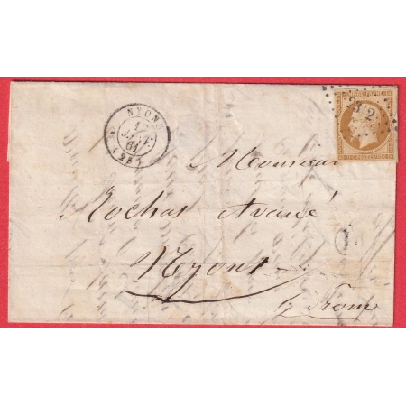 N°13 PC 2312 NYONS DROME BOITE RURALE D ST MAURICE SUR EYGUES POUR NYONS 1861