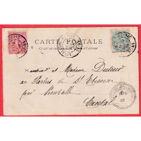 N°129 + 111 LEVEE EXCEPTIONNELLE E1 LEVALLOIS PERRET SEINE 1903 ST ETIENNE DE NEUVILLE CANTAL BUREAU RARE