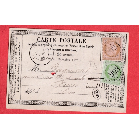 N°53 58 GC 993 CHEF BOUTONNE DEUX SEVRES BOITE URBAINE A POUR PARIS CACHET DE FACTEUR