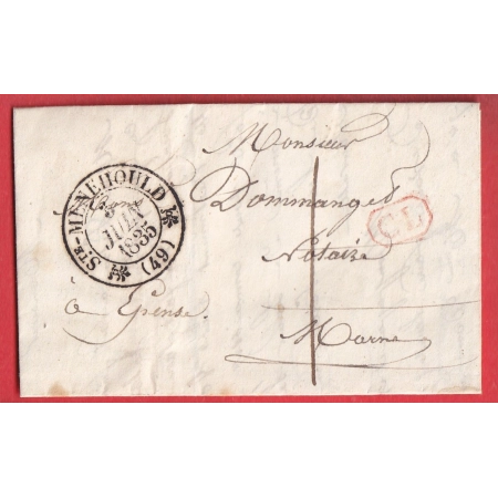 CAD TYPE 12 STE MENEHOULD MARNE CL ROUGE TAXE LOCALE 1 POUR EPENSE 1835