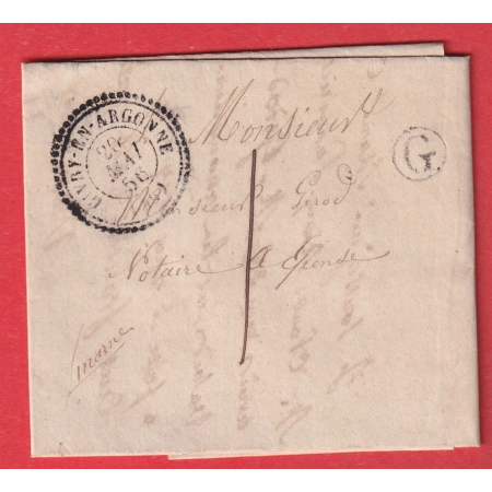 CAD TYPE 22 GIVRY EN ARGONNE MARNE TAXE LOCALE 1 BOITE RURALE G VARIMONT POUR EPENSE