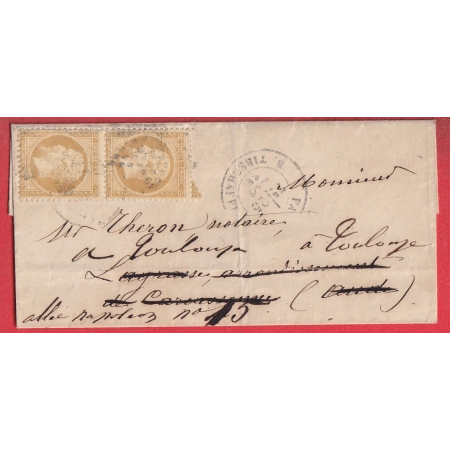 N°21 PARIS ETOILE 17 PARIS RUE TIRECHAPPE POUR CARCASSONNE AUDE REEXPEDIEE TOULOUSE