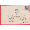 ALSACE LORRAINE CACHET DE GARE DE STRASBOURG BAS RHIN 1876 POUR PARIS