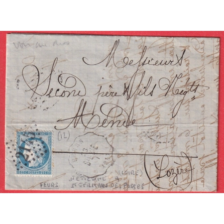 N°60 CONVOYEUR STATION FEURS LOIRE AU DOS CONVOYEUR ST ETIENNE POUR MENDE LOZERE ETIQUETTE PUB