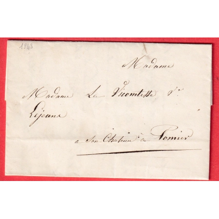 LETTRE PAR PORTEUR LANCON DE PROVENCE BOUCHES DU RHONE 1843 LE MAIRE POUR POMIER