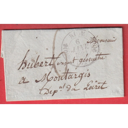 CAD TYPE 11 RIOM PUY DE DOME 1833 POUR MONTARGIS LOIRET TAXE 6