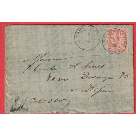 N°117 CAD CAMP D'AVORD CHER 1902 POUR DIJON COTE D'OR
