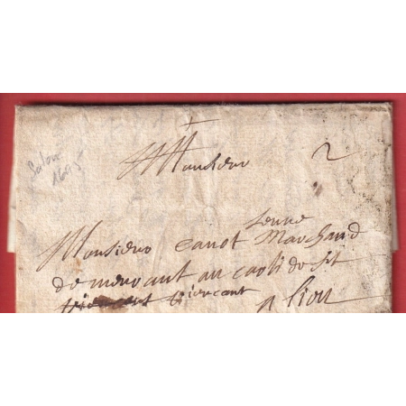 LETTRE DE SALON DE PROVENCE DE 1695 BOUCHES DU RHONE POUR LYON RHONE TAXE MANUSCRIT