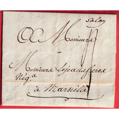 MARQUE MANUSCRIT SALON DE PROVENCE BOUCHES DU RHONE 1784 POUR MARSEILLE INDICE 14
