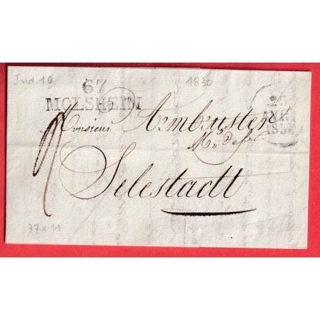 MARQUE 67 MOLSHEIM BAS RHIN 1830 SELESTAT SCHELESTADT 37X11 INDICE 16