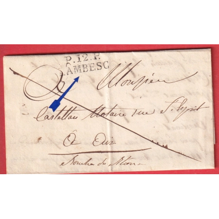 MARQUE P12P LAMBESC BOUCHES DU RHONE 1821 POUR AIX INDICE 14