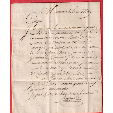 MARQUE 12 LAMBESC BOUCHES DU RHONE EN ROUGE 28X9 INDICE 10 POUR AIX EN PROVENCE