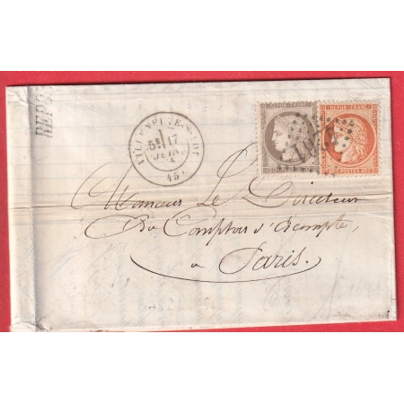 N°38 56 GC 4261 VILLENEUVE SUR LOT POUR PARIS ETIQUETTE PUB AU DOS