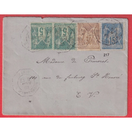 N°75 PAIRE  80 90 PARIS LEVEE EXCEPTIONNELLE PARIS 18 R D'AMSTERDAM LEVEE E2 POUR PARIS