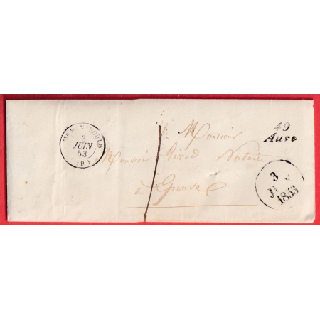 CURSIVE 49 AUVE MARNE TAXE LOCALE 1 CURSIVE EN ARRIVEE 49 GIVRY EN ARGONNE POUR EPENSE